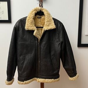 Vintage shearling bomber jacket